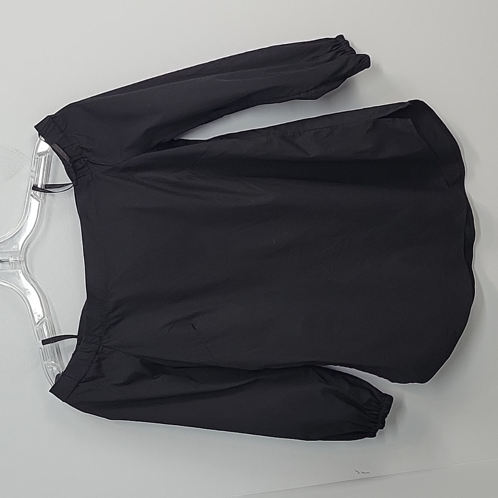 Whbm Off Shoulder Black Poplin Top